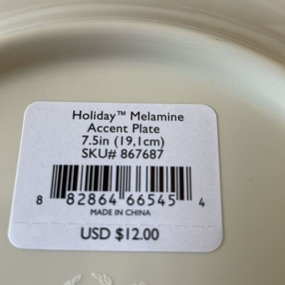 NWT LENOX Holiday 4pc set Melamine Accent Plates 8” - Picture 4 of 11